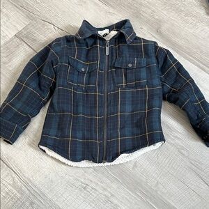 Tahari Blue Plaid Kids Puffer Jacket